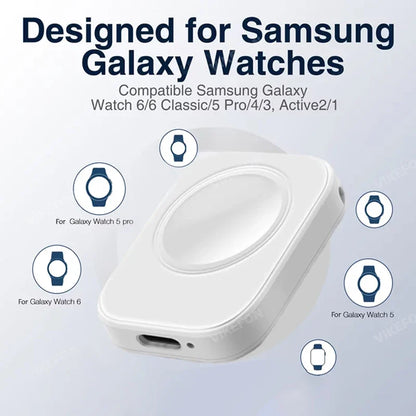 Magnetic Wireless Portable Watch USB Type C Fast Charger for Samsung Galaxy Watch 7/6 Classic 5/4 4 Pro 3/Active Fast Charging