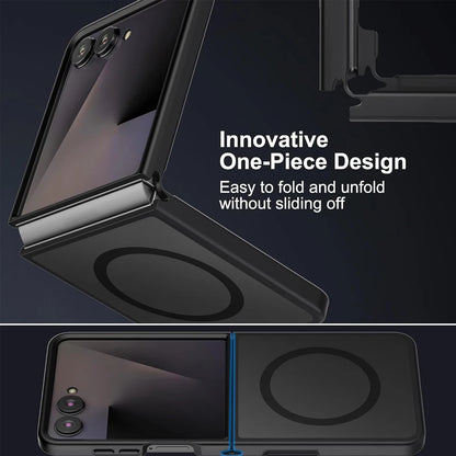 UYUXIO Translucent Magnetic Mobile Phone Case for Samsung Galaxy Z Flip 7 8 Wireless Charging Cases Rugged Cover with Magnet