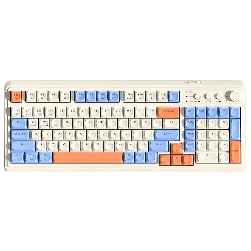 AULA S99 2.4G Wireless/ Bluetooth/Wired Three Mode Gaming Keyboard RGB Ergonomic Keyboard Office Typing Mute 99 Keys Keyboard