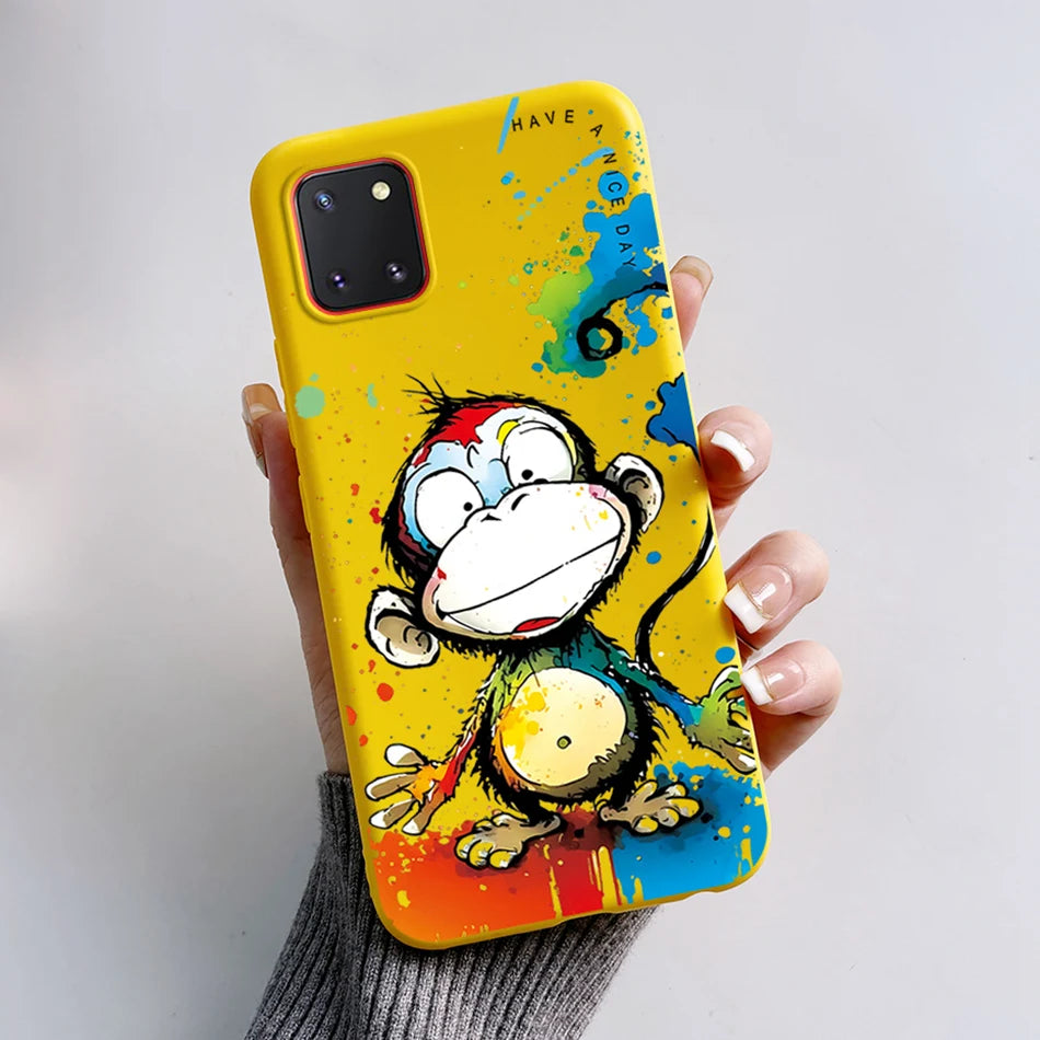 For Samsung Galaxy Note10 Lite Case SM-N770F 6.7'' Cute Bear Cartoon Cat Cover Soft TPU Phone Case For Samsung Note 10 Lite Bags