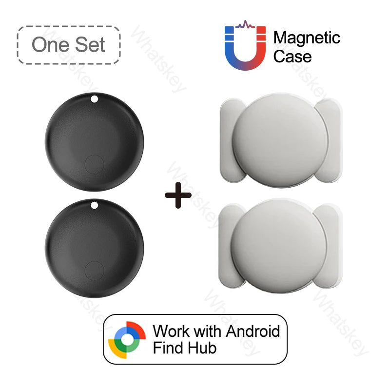 1-4PCS Mini GPS Locator Android Anti-Lost Alarm Google Find Hub Wallet Key Smart Tag with Strong Magnetic Suction Silicone Shell