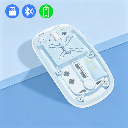 Transparent Bluetooth Wireless Mouse Dual Mode 2.4G Silent Mute Mouse Type-C Rechargeable 3 DPI Adjustable Office Mice for Game
