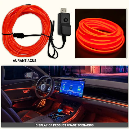 Car Interior Decorative Lamps EL Wiring Neon Strips Dashboard Auto LED Ambient Lights DIY Flexible Atmosphere Lamp 1M/3M/5M
