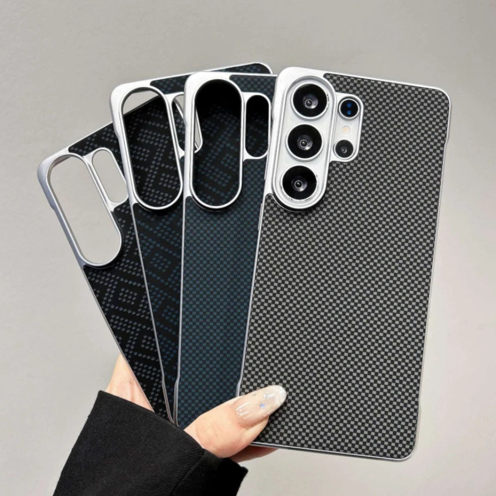 Business Plating Ultra-thin Maze Grid Pattern for Magsafe Borderless Phone Case for Samsung S26 Ultra S25 Plus Shockproof Cover