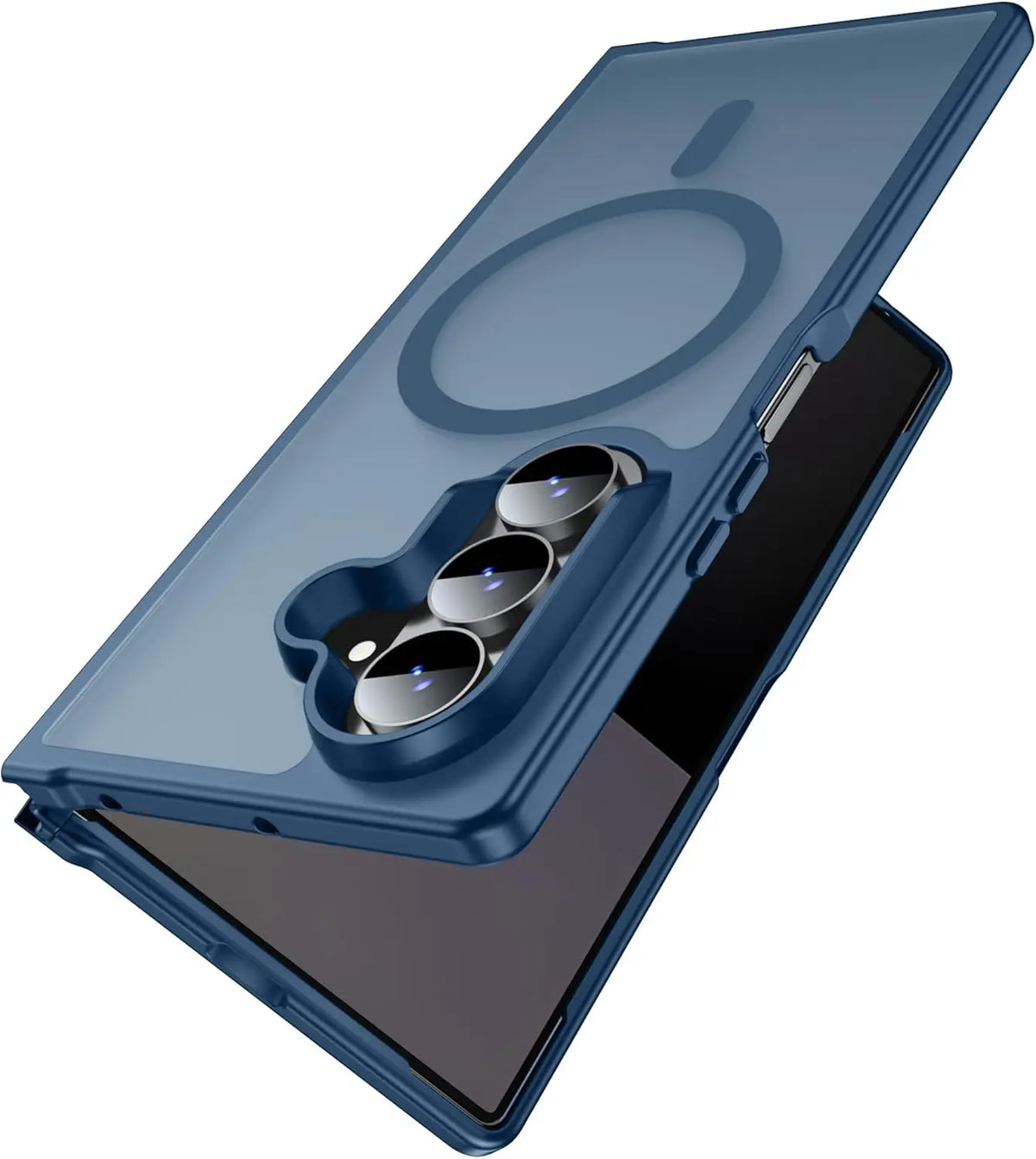 Fashion Magnetic Case For Samsung Galaxy Z Fold 8Ultra 8 7 6 5 4 For MagSafe Slim Translucent Matte Hard Back Soft Bumper Cover