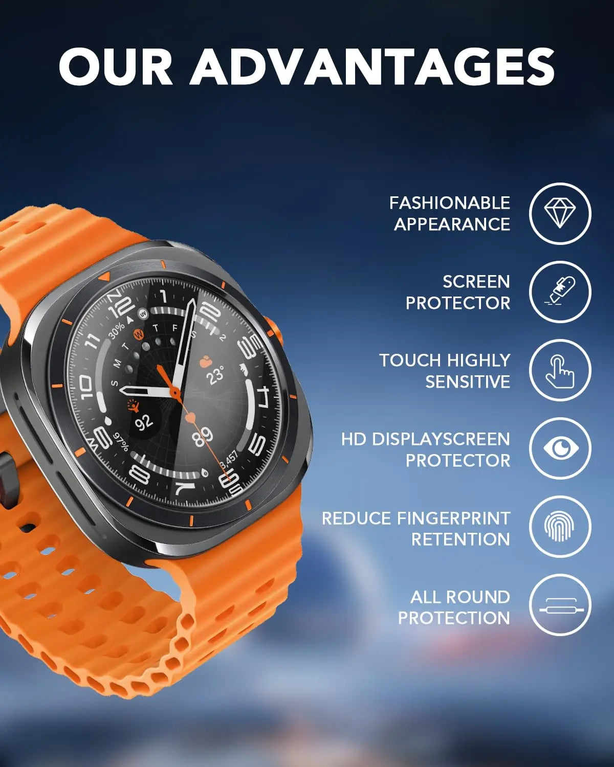 Tempered Glass For Samsung Galaxy Watch Ultra 2 47mm Accessories HD Clear Film galaxy watch 9/8/8 classic 44/40 Screen Protector