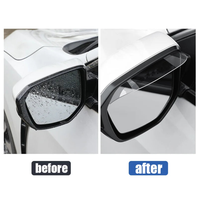 BLALION 2PCS Car Rearview Mirror Rain Eyebrow Rain Shield Universal Rearview Snow Sun Visor Rain Cover Safe Driving Accessories