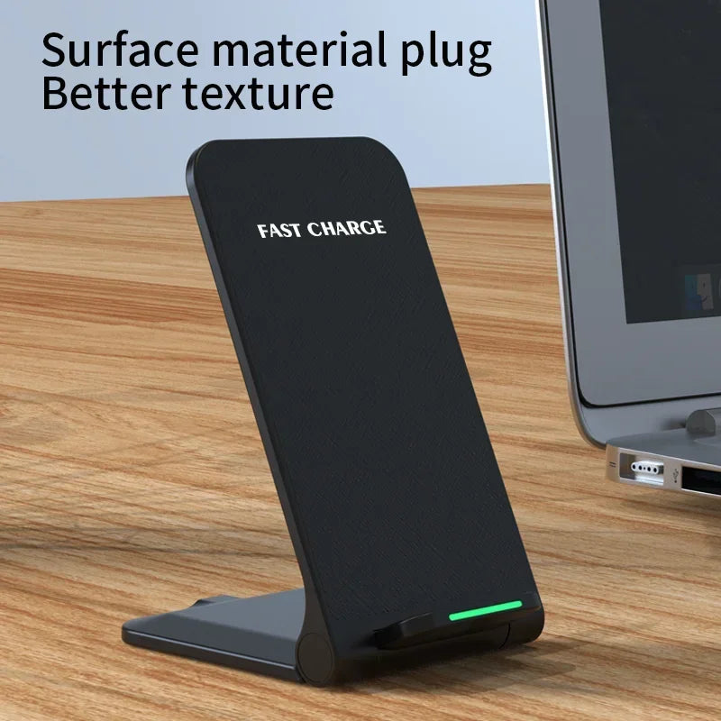 Wireless Charger Station For iPhone 15 14 13 12 11 Pro Max 11 Phone Stand Fast Charging Charger for Samsung Xiaomi Foldable