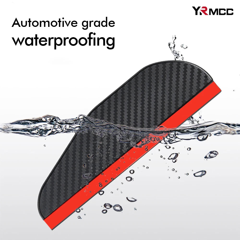 2PCS Car Carbon Fiber Sun Visor Shade Cover Universal Rearview Mirror Rain Eyebrow for Cars Safe Driving Decorate Accessories
