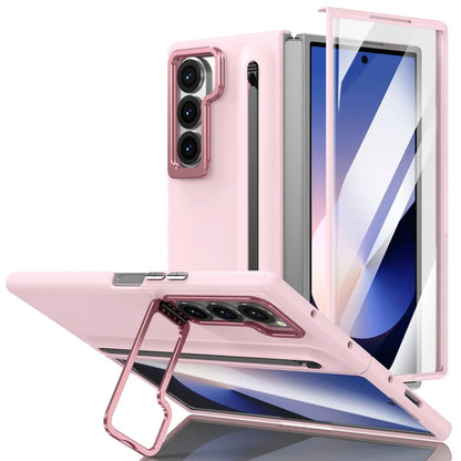 Lens Holder Stand Tempered Glass Film Phone Case for Samsung Galaxy Z Fold 8 Ultra 7 6 5 4 3 Hinge Protection Shockproof Cover
