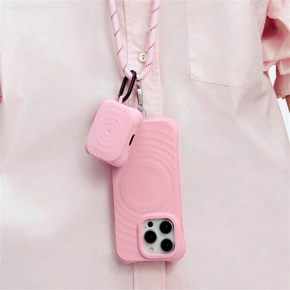 Ripple Liquid Silicone Case For AirPods Pro 3 2 AirPods4 Multi Color Wireless Bluetooth Earbuds Simple Protective Cover