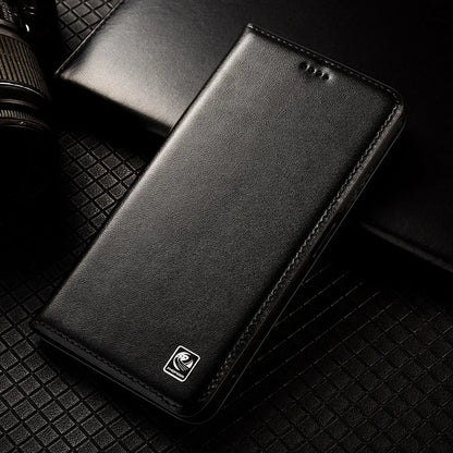 For SAMSUNG Galaxy S26 S25 S24 S23 Ultra Plus FE Edge 5G Flip Case Napa Texture Magnetic Cover Cowhide Genuine Leather Cases