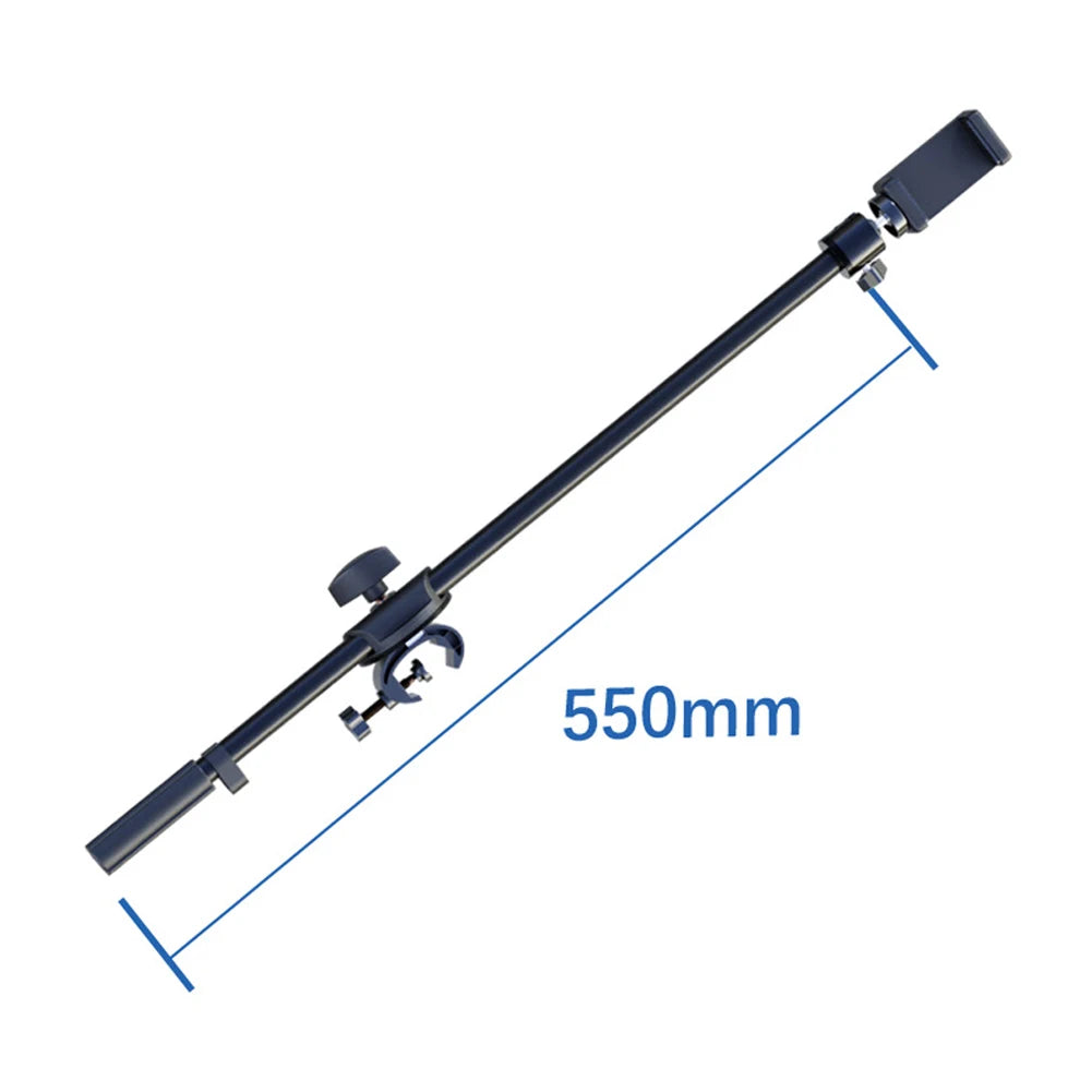 Metal Microphone Stand Adjustable Boom Arm Stands Heavy Duty Mic Clip Phone Holder Extension Bracket 55CM