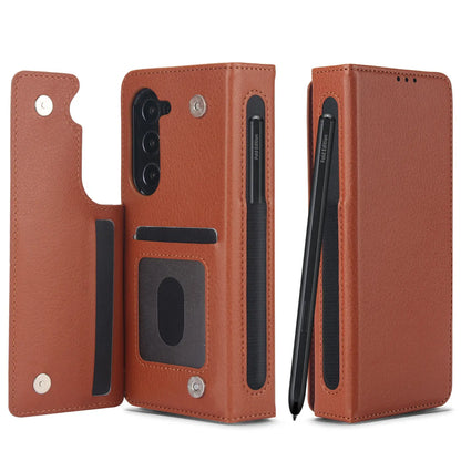 for Samsung Galaxy Z Fold 5/4/3 Phone Case,【RFID Blocking】for Women Men with Card Holder Leather Protective Cover for Z Fold 5