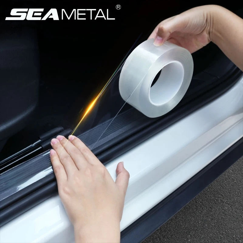 SEAMETAL Car Stickers Door Edge Protector Universal Car Door Sill Sticker Anti Scratch Transparent Film Protection Accessories