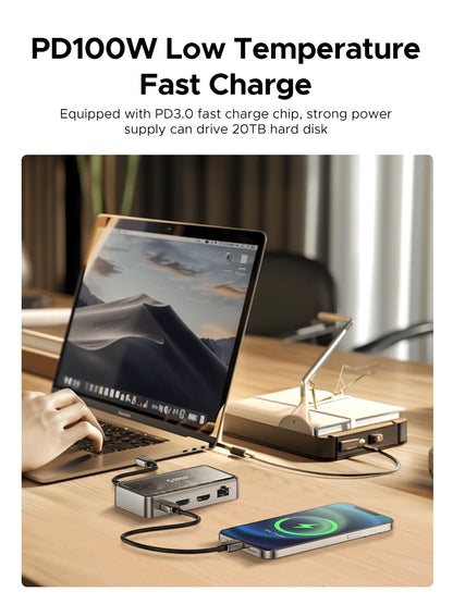 ORICO 10Gbps USB C HUB 4K60Hz Type-C to HDMI-compatible USB 3.0 Adapter Metallic Docking Station for Macbook iPad Pro Laptop Hub