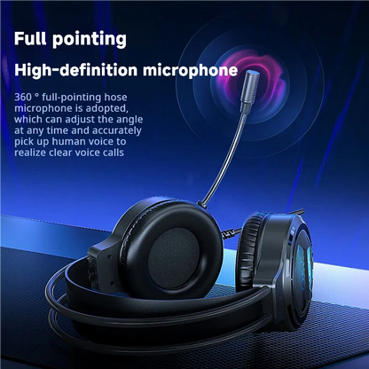 AULA S606B Wired Gaming Headset 50mm Driver Virtual 7.1 Surround Sound Noise Cancelling Mic RGB Gaming Headphones