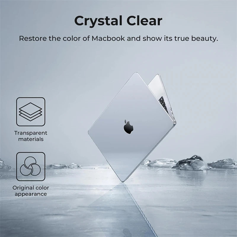 Crystal Clear Laptop Case for Macbook Neo 13 2026 Air 15 M4 M3 Hard Cover for Mac Book Pro 14 M1 M2 M5 14 16 Sleeve Accessories