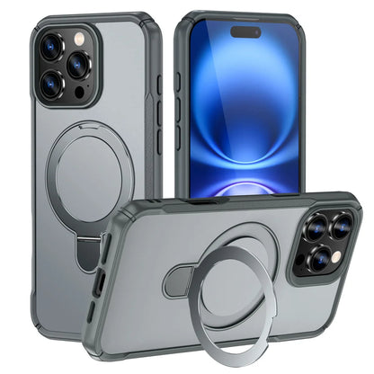 For Magsafe Wireless Charge Fold Magnetic Stand Phone Case For iPhone 15 16 17 18 Pro Max 16E 14 13 12 11 Anti-slip Bumper Cover