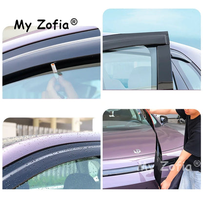 Window Visor For Leapmotor B10 2025 2026 Car Weathershield Sun Rain Deflector Guard Window Vent Awning Eyebrow Cover Accessories