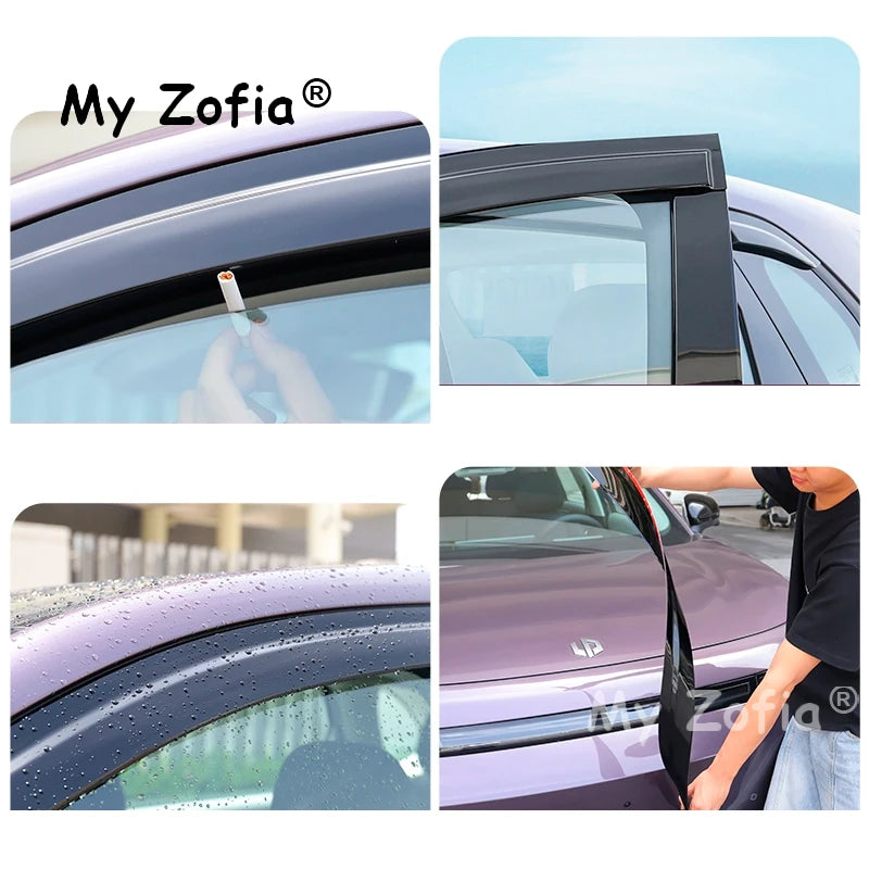 Window Visor For Leapmotor B10 2025 2026 Car Weathershield Sun Rain Deflector Guard Window Vent Awning Eyebrow Cover Accessories