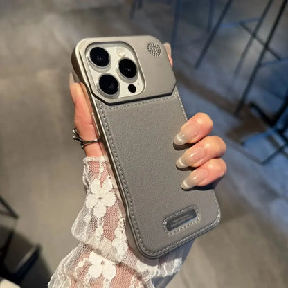 Business Aromatherapy Leather Case for iPhone 17 Air 16 15 14 Plus 13 12 11 Pro Max For Magsafe Magnetic Frameless Armor Cover