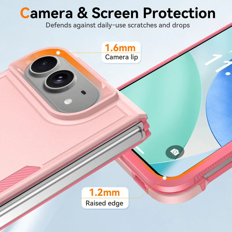 High Quality Armored Skin Feel Phone Case For IPhone Duo, Sturdy Folding Dual Screen All-around Anti Drop Protection Back Cover
