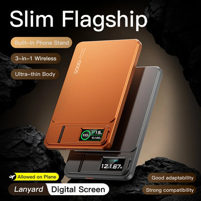 CCC 10000mAh Slim Power Bank for MagSafe Compatible Magnetic Wireless 20W Fast Charging Portable Battery for iPhone 12-17 iWatch