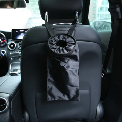Foldable Car-Mounted Trash Can Multi-Functional Hanging Storage Bucket for Easy Car Access with Garbage Bag Included