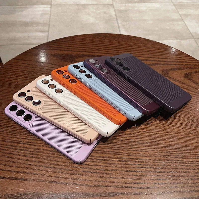 Breathable Heat Dissipation Cooling Case For Samsung Galaxy S25 S24 UItra S23 S22 S21 Plus PC Hard Back Covers