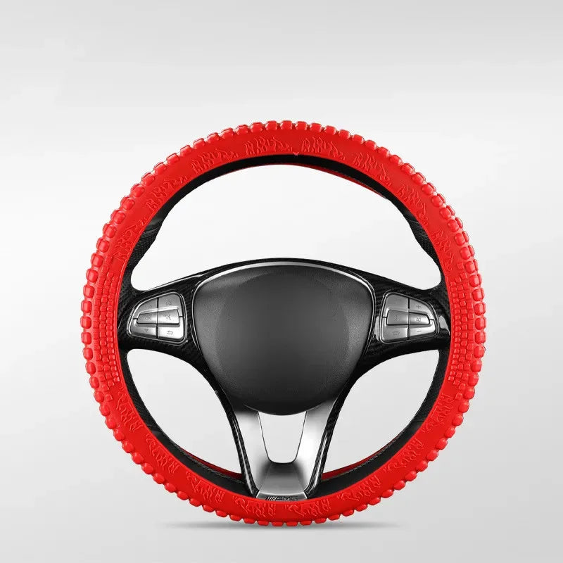 Universal Elastic Car Silicone Steering Wheel Cover Tire Texture Soft No Inner Ring Steering Wheel Automobiles Accessories