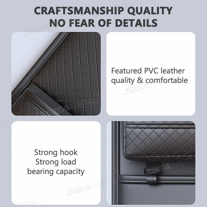 SEAMETAL Multi-functional Car Seat Back Organizer High-Capacity Multi-Pocket Backseat Storage Bag Wear-Resistant Anti Kick Mat