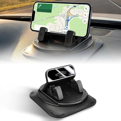 One-Hand Operated Dash Phone Clip, Shockproof 360° Rotatable Holder for Car, Perfect Angle Adjustable for Landscape & Portrait
