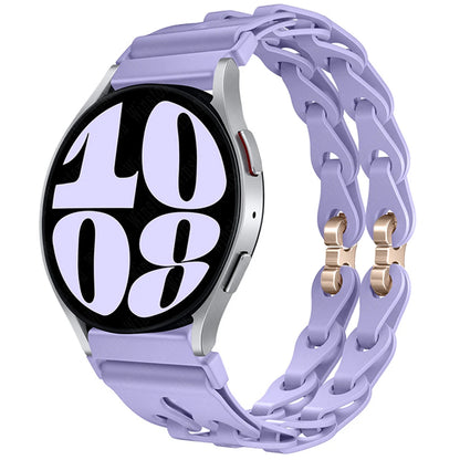22mm 20mm Chain Strap for Samsung Galaxy Watch 7 6 5 4 6Classic Silicone Band for Huawei GT4 3Pro for Amazfit GTR 4/GTS Bracelet