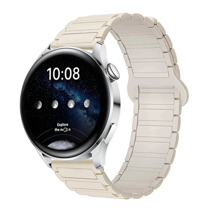 18mm 20mm 22mm Magnetic Loop Band for Samsung Galaxy Watch 7/6/5 Pro/4/Classic Silicone Link Bracelet Huawei GT 2-2e 3-4 Strap