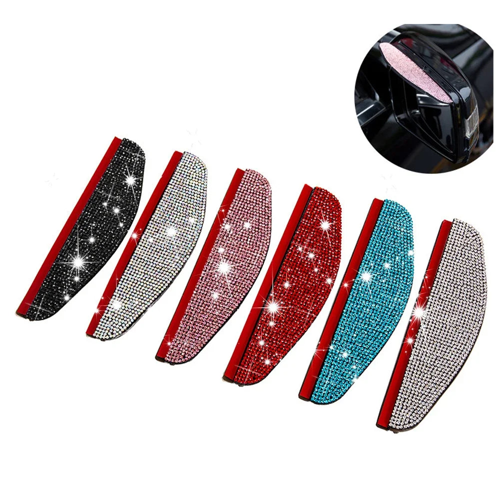 2Pcs Car Rear View Mirror Sticker Rain Eyebrow PVC Rear View Mirror Rain Visor Universal Rain Shield Shade Cover Protector