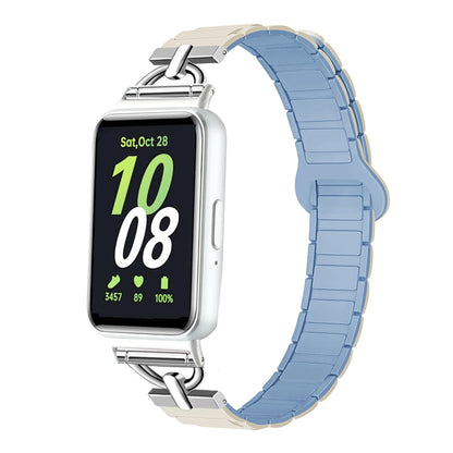 Magnetic Strap for Samsung Galaxy Fit 3 Sport Silicone Watch Band for Samsung Galaxy Fit3 Accessories Metal Men Women Bracelet