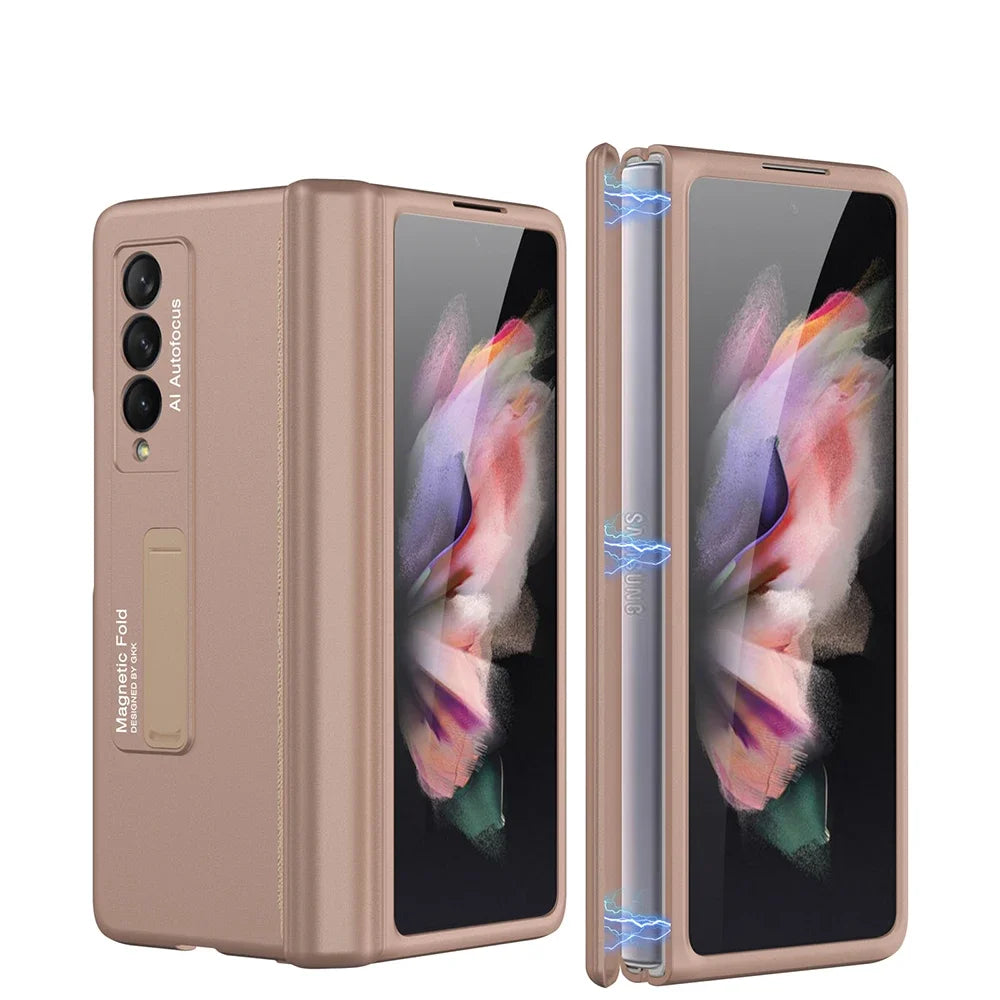 For Samsung Galaxy Z Fold 2 Magnetic Hinge All-included Case 5G Shockproof Protection Stand Matte Cover For Galaxy Z Fold2 Case