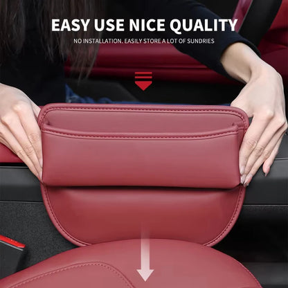 Car Seat Gap Organizer Storage Box Nappa Leather Multifunction Universal Crevice Side Storage Pocket Wallet Key Card Accessories