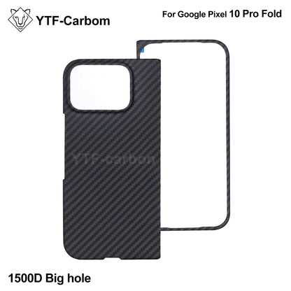 YTF-Carbon New Style for Google Pixel 9/10 Pro Fold Kevlar Carbon Fiber Hinge Protection Cover Ultrathin 11 Pro Fold Phone Case