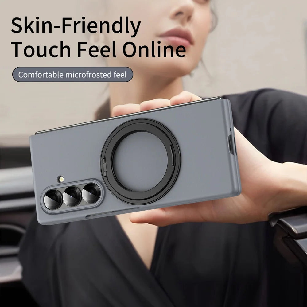 Matte Business Front Film 360° Magnetic Bracket Stand Military Armor Phone Case Samsung Galaxy Z Fold 7 6 5 4  for Magsafe Cover