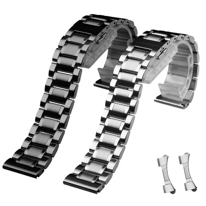 Curved Solid stainless steel strap men women Universal Metal chain 18 19 20mm 21mm 22mm 23mm 24mm rose gold watch band bracelet