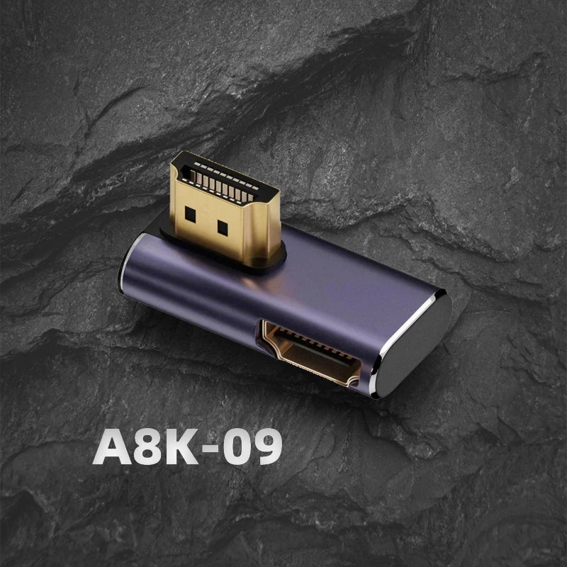 8K HDMI-compatible 2.1 Cable Connector Adapter 270 90 Degree Angle 2 Pieces Male To Female Converters Cable Adaptor Extender 3D