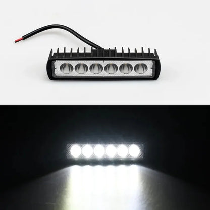 18w 6 LED Car Work Light High Bright Spotlight Universal Offroad Automobile Truck Driving Fog Headlights DRL Driving Lamp 12V