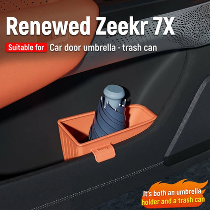 Universal Car Door Storage Box, for 2026 NEW Zeekr 7X Waterproof Silicone Umbrella Holder Trash Can