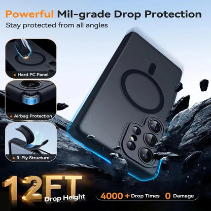 Luxury Matte Case For Samsung Galaxy S26 S25 S24 S23 Ultra Plus FE A56 A36 A26 A17 S25Edge For Magsafe Wireless Charge Cover