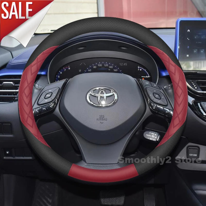 Leather Car Steering Wheel Cover For Toyota CHR 2025 Crown Sports 2016-2024 Auto Steering Wheel Toyota Crown Sports Accessories