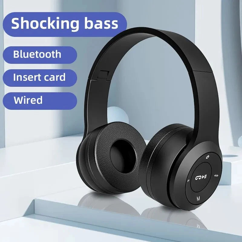 Stereo P47 Headset 5.0 Bluetooth Headset Folding Series Wireless Sports Game Headset for iPhone XiaoMi