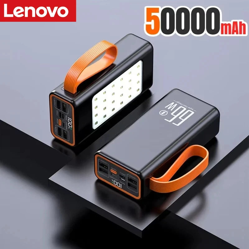 Lenovo 50000mAh Large Capacity Power Bank 30000mAh Portable USB C Fast Charging External Spare Battery For IPhone Huawei Samsung