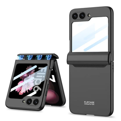 Magnetic Hinge Protection Hard PC Phone Cover for Samsung Galaxy Z Flip 8 7 6 5 4 5G Case Shockproof with Small Screen Protector